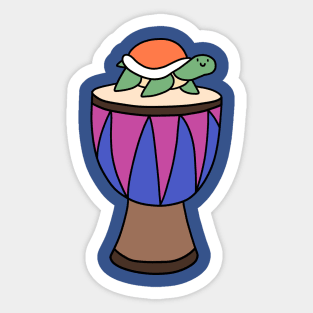 Little Turtle and Djembe Sticker